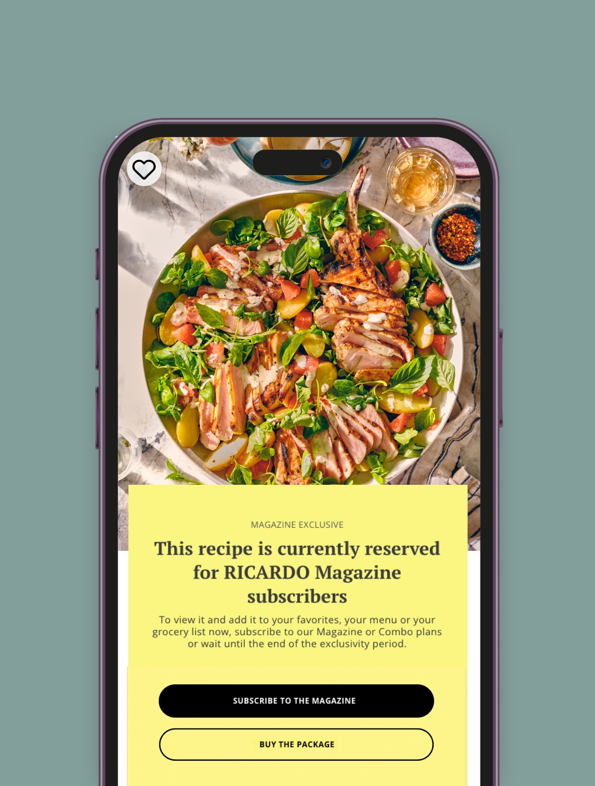 Access to our exclusive recipes from the magazine